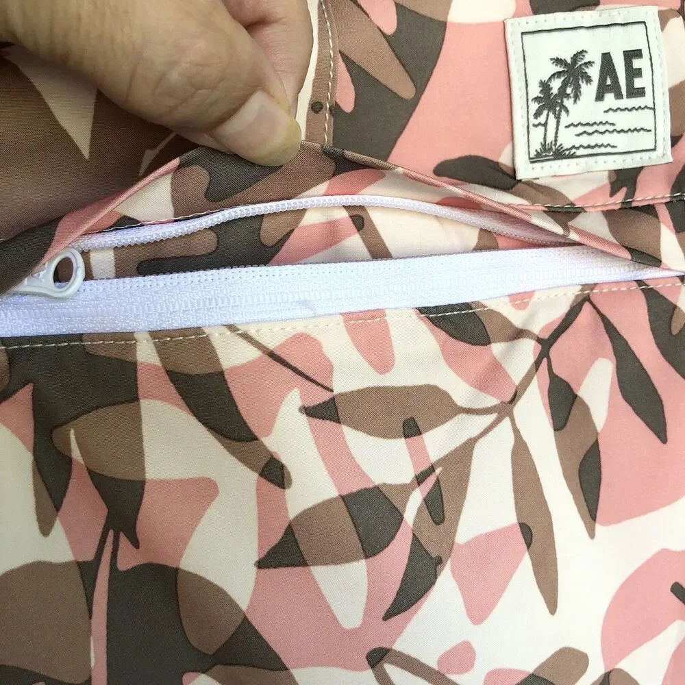 Mens Board Shorts Floral Leaf Print Beach Tropical Swim Trunks L 38X9
